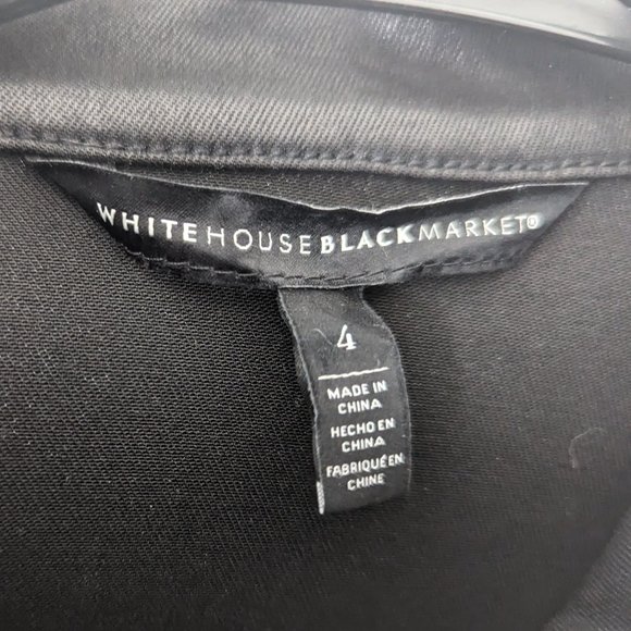 White House Black Market - Black Denim Coated Jacket - Picture 2 of 2
